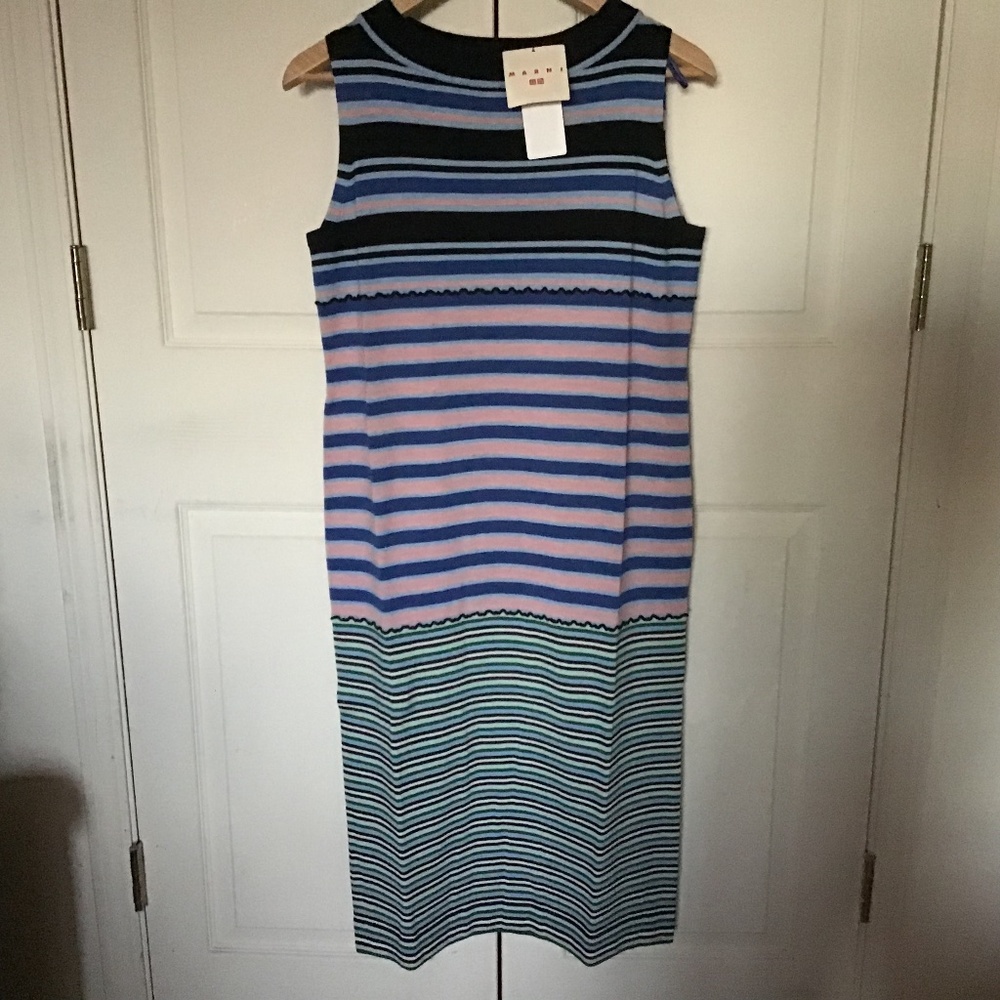 NWT Uniqlo MARNI Women Merino Blend Sleeveless Knitted Dress Size S